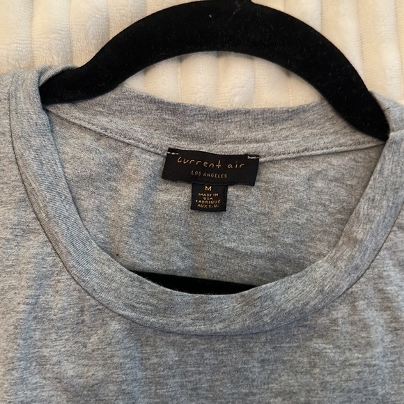 Current air grey mixed media snakeskin flutter sleeve knot detail medium tee - Picture 3 of 7